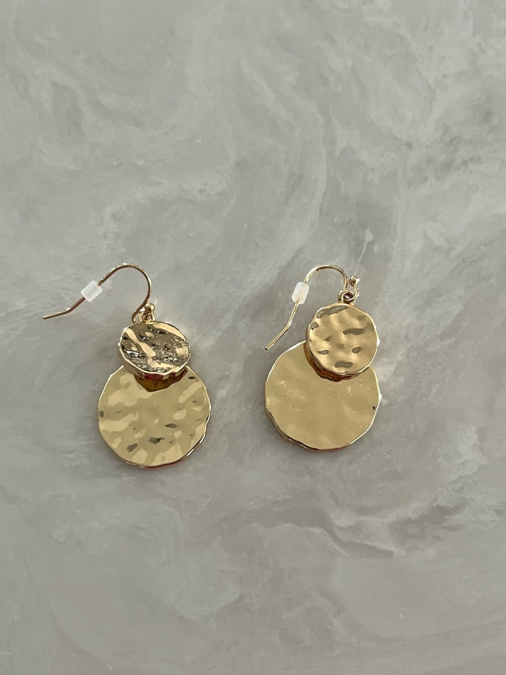 Style and Co. from Macys Gold-Tone Double Hammered Disc Drop Earrings - Picture 3 of 9